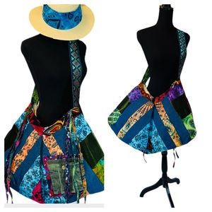 Crossbody Patchwork Boho Bag, Boho Shoulder Bag